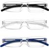 Viseng 3 Paia Rimless Occhiali da Lettura Leggeri e Comodi Anti Luce Blu Reading Aid Ultralight Frameless per Uomini e Donne Occhiali Rettangolare Chiari Alla Moda 1.5