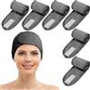 Coogime 6 fasce per capelli con chiusura in , fascia regolabile SPA, per sport, doccia, cosmetici e trucco, colore grigio