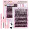LYMYBETY Wispy - Ciglia a forma di D, arricciatura singola, ciglia naturali, ciglia a grappolo personalizzate (HY-1 KIT, 10-18 mm)