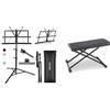 CAHAYA 2-in-1 Leggio Spartiti Musicali & Supporto da Tavolo & Gewa Bsx 536500 Poggiapiede, Nero