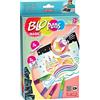 Lansay Blopens LANSAY MAGIC - Kit Pennarelli a Soffio Cambia Colore per Bambini dai 5 Anni - Effetto Aerografo Magico con 5 Stencil Riutilizzabili - Idea Regalo Creativa e Divertente