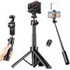 Nineigh 65cm Mini Selfie Stick Treppiede da Tavolo Compatibile con DJI Osmo Pocket 3,GoPro, Insta360, Portatile Treppiede per Piccolo Fotocamera e Smartphone con Telecomando per Viaggio Video Vlog