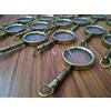 Lotto di 20 pezzi portachiavi con lente di ingrandimento vintage in ottone po...