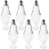 Leikurvo Confezione da 6 lampadine LED E27 con sensore di movimento, 12 W, bianco freddo, 6500 K, lampada PIR a risparmio energetico, con sensore di luce, per corridoio, garage, scale, balcone