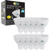 CLAR - Faretto LED Gu5.3 MR16 12 V, 5 W, 4000 K Luce Naturale, Non Dimmerabile (Pack 10)