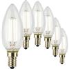 SUNSEED 6x Lampadina E14 Filamento LED Bianco 6W Candela C35 806 Lm Luce Naturale 4000K, 60W Equivalente