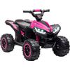 HOMCOM Quad Elettrico per Bambini 12V 2 Velocità Ruote con Clacson Rosa