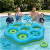 AEYAKA Gioco Tris Gonfiabile da Piscina, Grande Gioco Galleggiante con 6 Pedine, Gioco d'Acqua per Bambini e Adulti, Festa Estiva Outdoor (Esagono Blu e Verde)