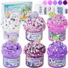 LAWOHO 6 Confezioni Kit Slime Viola - Cloud Slime, Butter Slime e Clear Slime, Slime per bambini con additivi, Bomboniere per feste Slime per ragazze e ragazzi, 360ml Slime per bambini (Spiaggia)
