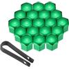 PATIKIL 17mm Tappi Gomme Auto, 20Pz Tappo Valvola Pneumatici Copridadi per Ruote Universali con Pinze per Vari Modelli di Auto Moto Camion SUV ATV, Verde