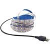 Vrabocry Striscia LED DC 5 V USB SMD 3528, luce bianca calda, 5 m, 300 LED con cavo USB, retroilluminazione per TV, desktop, laptop, illuminazione per cucina, illuminazione a corda, non impermeabile