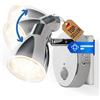 Trango 2635-018 Luce notturna a sensore LED *MILO* con sensore di movimento e funzione automatica in cromo Luce di sicurezza diretta 230V, lampada a presa, lampada da parete, luce di orientamento