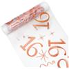 MorLuks Runner Tavolo 16 Anni, 28 cm x 10m Runner da Tavolo Oro Rosa, Decorazioni da Tavolo per Compleanno, Decorazioni 16 Anni Compleanno