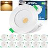 QOJUX Faretti LED da Incasso per Cartongesso Luce Calda 3000K,5W 800LM Luci da Soffitto Interno Ultra Piatti 230V IP44 Bagno - Classe Energetica B, Foro Ø68-80mm, Non Dimmerabili, Set di 12