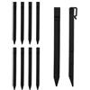SLDHFE Picchetti di ancoraggio per bordi paesaggistici, 50 picchetti in plastica per bordi da giardino, paletti per bordi paesaggistici per supporto delle piante, 25,4 cm nero, 24 cm