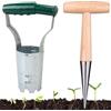 Demlaka Set di 2 piantine di bulbi, bulbi per piante, peso leggero, piantagione di cipolle in acciaio inox con manico in legno e piantatrice di cipolle per giardini Bulb Plant
