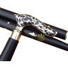 Fatto a mano Bastone da passeggio vintage in legno ottone lusso trasparente manico testa c...