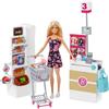 Does not apply Barbie - Il Supermercato, Playset Con Bambola Bionda, Carrello Con Ruote Che Gir