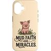 Pig Lover Farm Animal Faith Miracles Cou Custodia per iPhone 16 Fango Fede E Miracoli Carino Pig Amante Farm Christian