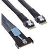 Inline Cavo MCIO x8 Maschio a 2 X SFF-8654 4i, PCIe Gen5 NVMe SAS ad Alta velocità, 0,75 m, 27663B