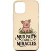 Pig Lover Farm Animal Faith Miracles Cou Custodia per iPhone 12/12 Pro Fango Fede E Miracoli Carino Pig Amante Farm Christian