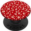 DAGUE ONE Motivo floreale rosso a ditsy - graziosa stampa floreale minimale PopSockets PopGrip Adesivo