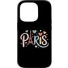 Eiffel Tower Paris France Romantic Trave Custodia per iPhone 14 Pro Torre Eiffel Parigi cuori pastello grafica carina