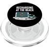 Beach Recharge Vibes Recharging At The Beach Low Battery Crab Phone PopSockets PopGrip per MagSafe
