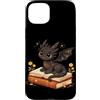Book Dragon Fantasy Gifts Reading Enthus Custodia per iPhone 15 Plus Cute Dragon Reading Books Fantasy Book Lover Bibliophile