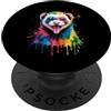Ferret Owner Watercolor Drip Vibrant Rai Divertente Furetto Colorato Splatter Ritratto Pop Art PopSockets PopGrip Adesivo