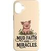 Pig Lover Farm Animal Faith Miracles Cou Custodia per iPhone 16 Plus Fango Fede E Miracoli Carino Pig Amante Farm Christian