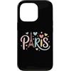 Eiffel Tower Paris France Romantic Trave Custodia per iPhone 13 Pro Torre Eiffel Parigi cuori pastello grafica carina
