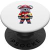 Timowo Studio Koala pompiere design animale PopSockets PopGrip Adesivo