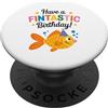 Fin-tastic Celebrations Regalati un fantastico cappello da festa di compleanno a forma di pesce rosso PopSockets PopGrip Adesivo