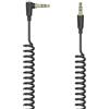 Hama Cavo a spirale, jack maschio 3,5 mm 90 °/conn. maschio, stereo, 1,5 m