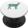 Green Cow Land Filato Capra Colorata PopSockets PopGrip Adesivo