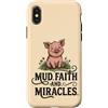 Pig Lover Farm Animal Faith Miracles Cou Custodia per iPhone X/XS Fango Fede E Miracoli Carino Pig Amante Farm Christian
