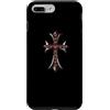 LUKE GALLERY Custodia per iPhone 7 Plus/8 Plus The Red Heart Pave Silver Cross