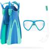 Cressi Seashell Seekers Set per Snorkeling Junior S/M (2/7 Anni) con Pinne Corte, Maschera in Vetro Temperato Antiappannamento e Boccaglio Secco Ergonomico per Mare e Piscina