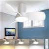 slochi 54cm Ventilatore da Soffitto con Luce, 3000K-4500K-6000K Dimmerabile Ventilatore con Telecomando, 30dB Silenzioso, Timer, 6 Velocità, per Soggiorno, Cucina, Camera da Letto, Bianco