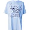 Disney Lilo & Stitch - Maglietta per ragazzi e adulti, 100% cotone, taglie dalla S alla L, design con Stitch & Angel, per adolescenti, Azzurro, M