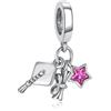Feitery - Charms, ciondoli a tema viaggio, a forma di cuore con animali marini, da donna, Argento sterling