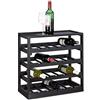Relaxdays Cantinetta in Legno, Portabottiglie di Vino, Scaffale Portavino per 20 Bottiglie, HLP 52 x 52 x 25 cm, Nero