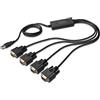 DIGITUS Adattatore seriale da USB a 4x - Convertitore RS232 - USB 2.0 Tipo A a 4x DSUB 9M - Chipset FTDI - Cavo di collegamento da 1,5 m