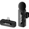 BY-V1 Microfono Lavalier Wireless per Iphone, Portata 100 M, Mini Microfono a Ba