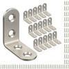 OMIDEAS 15 x Staffe Angolari (40 x 40 x 16) - Staffa ad Angolo Retto a L 90° in Acciaio Inox Argento, Staffa Scaffale, Staffa d'Angolo, Rinforzo Strutture, Fai da te