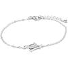 LUXENTER Bracciale Alphabet finitura argento - Lettera N, Talla única, Metallo, Senza pietra preziosa