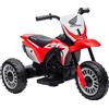 HOMCOM Moto Elettrica per Bambini 18-36 Mesi Honda CRF450RL a 3 Ruote Rosso