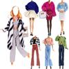 Lance Home 5 Set Abbigliamento Autunnale Vestiti Abiti +Pantaloni Scarpe cappello Giacca a vento Manica lunga Soprabito Alla Moda Per 29cm Bambola Accessori Regali per bambino Casuale Stile(B)