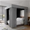 Hvqic Tende da letto a baldacchino grigie, tende per letto singolo, tende leggere per adulti e ragazze, decorazione per camera da letto